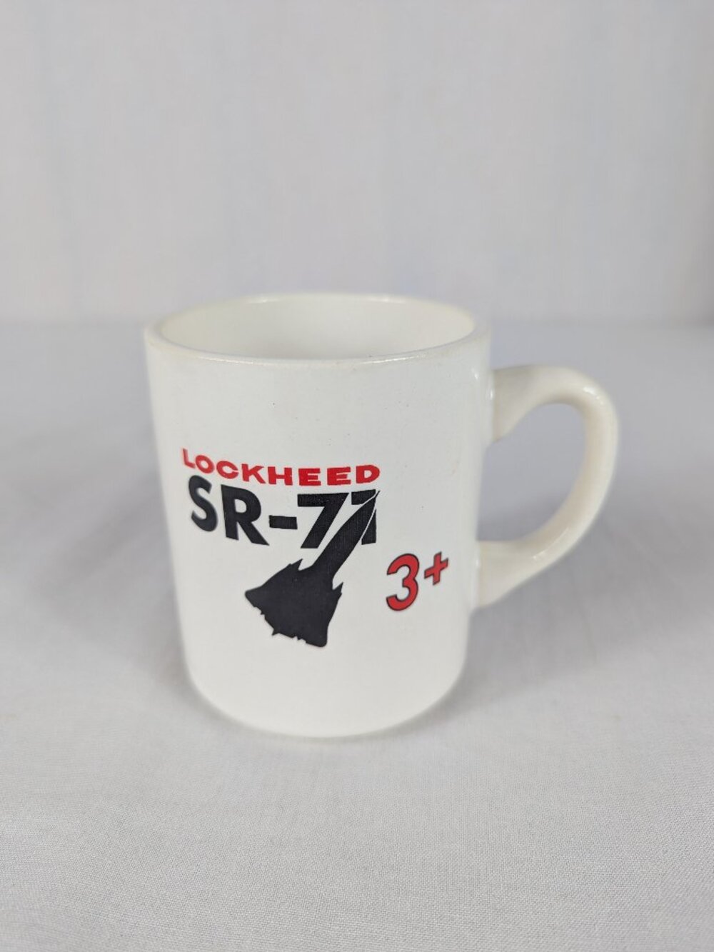 Lockheed SR-71 Blackbird Mach 3+ Coffee Mug Skunk Works Vintage 80s Aerospace